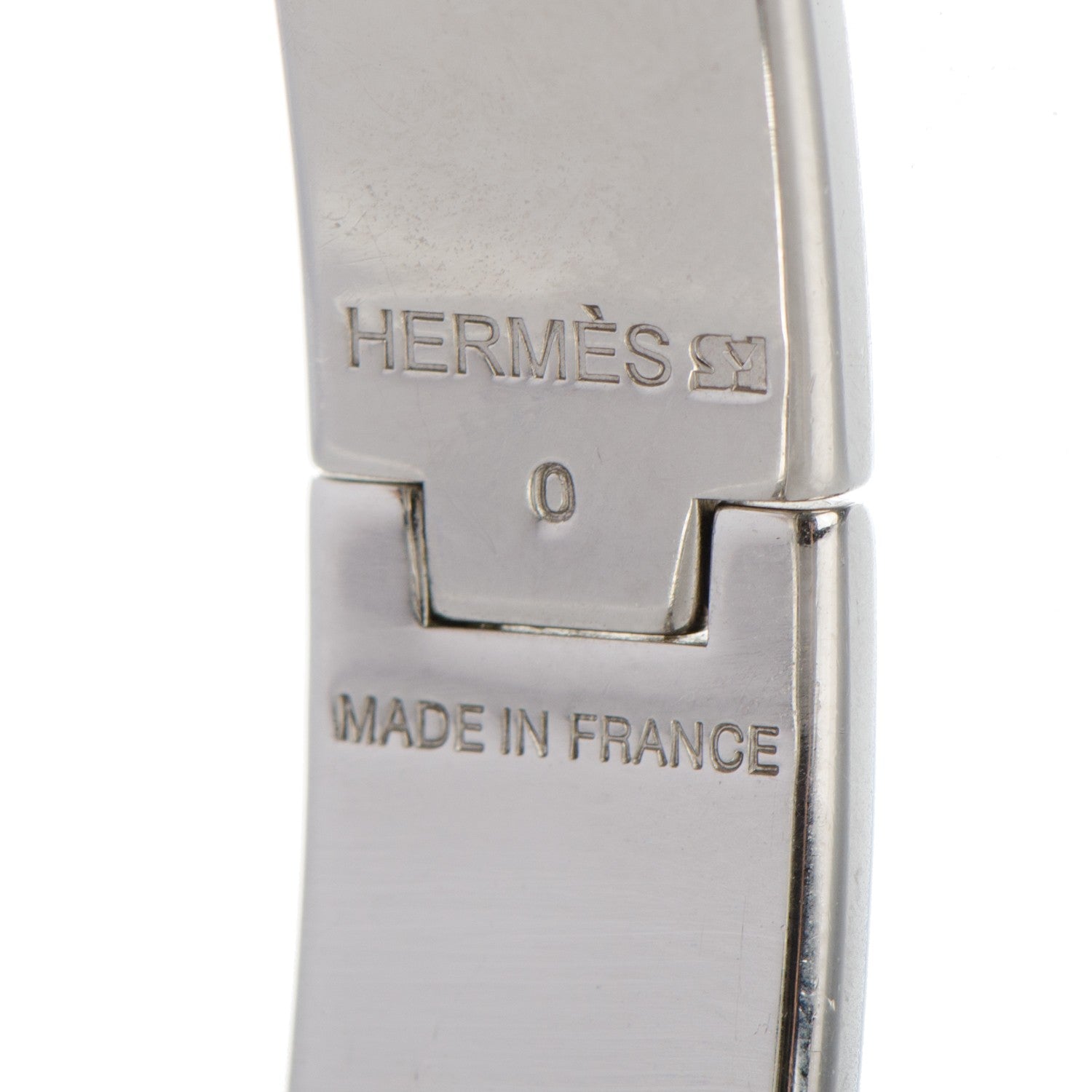Hermes Enamel Narrow Clic Clac H Bracelet PM Blanc Gris Claire 4 of 4