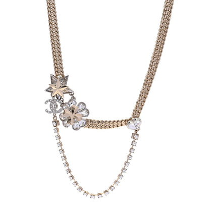 Chanel Crystal Chain CC Lucky Charms Choker Gold 1 of 6