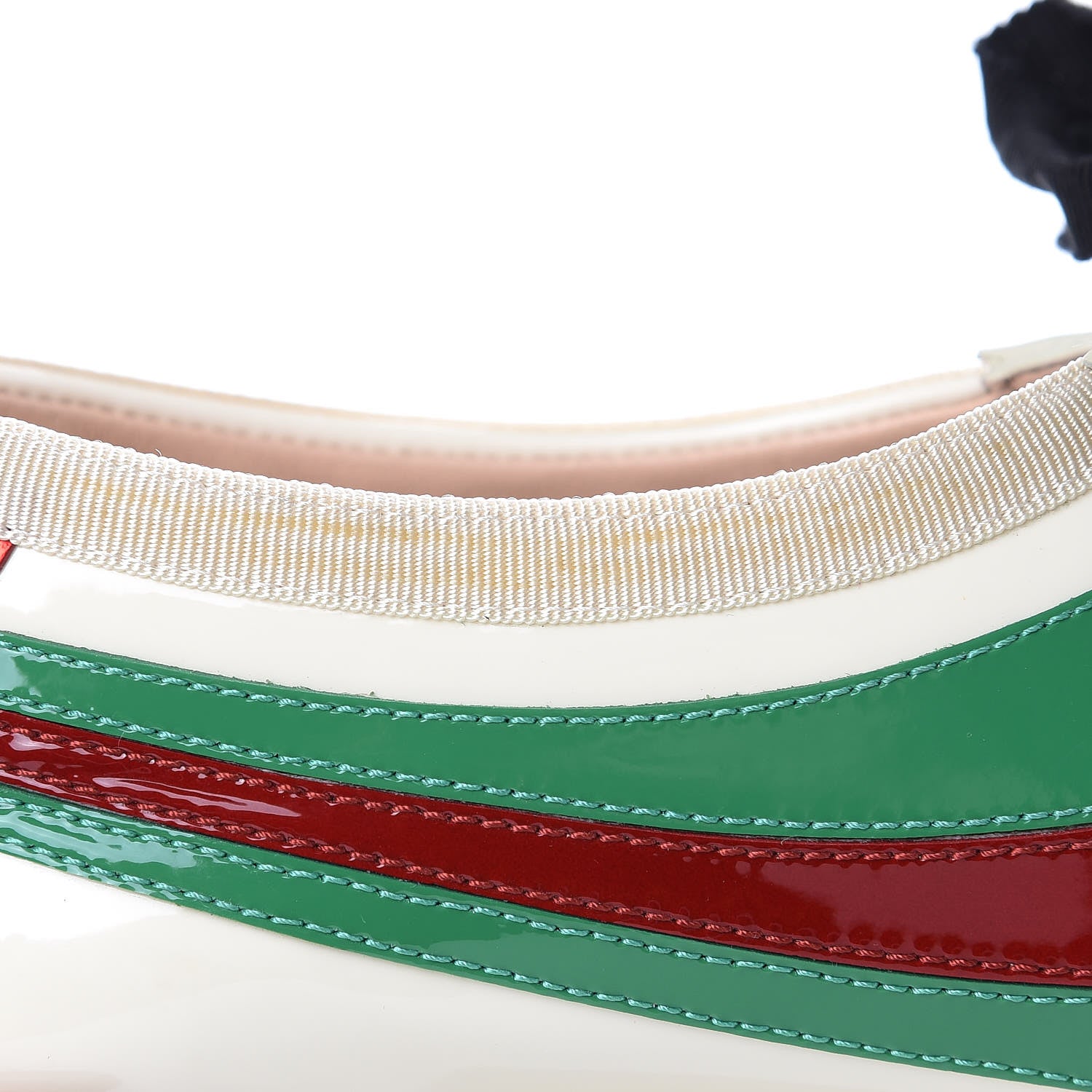 Gucci Patent Crystal Web GG Womens Falacer Sneakers 40 Mystic White New Shamarock Red 6 of 11
