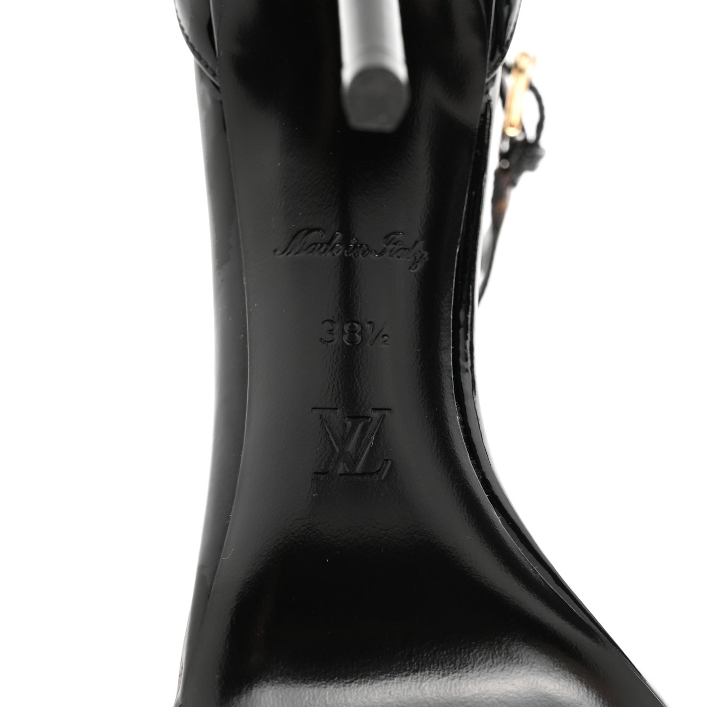 Patent Monogram Call Back Sandals 38.5 Black