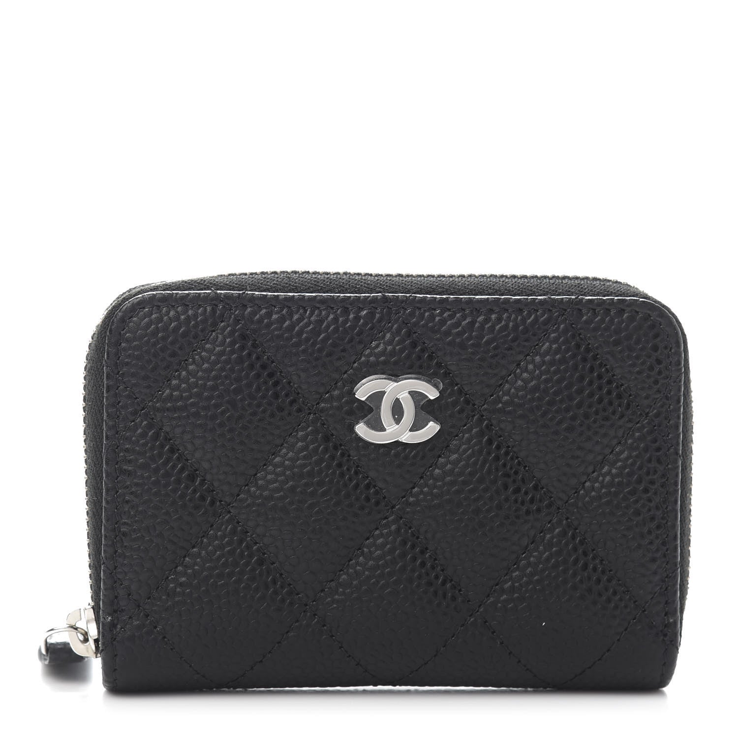 Chanel Caviar Quilted Zip Coin Purse Black 1 of 8