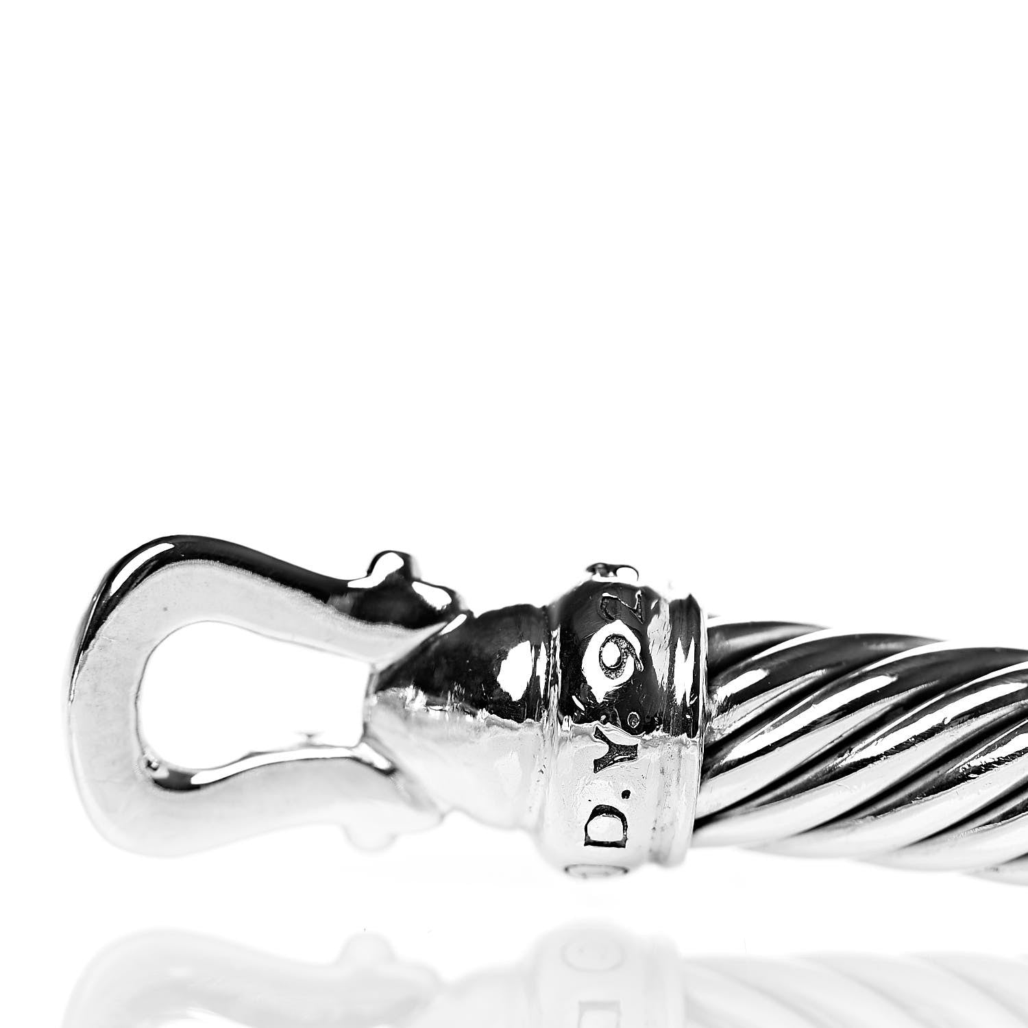 David Yurman Sterling Silver Diamond 5mm Cable Buckle Bracelet 5 of 5