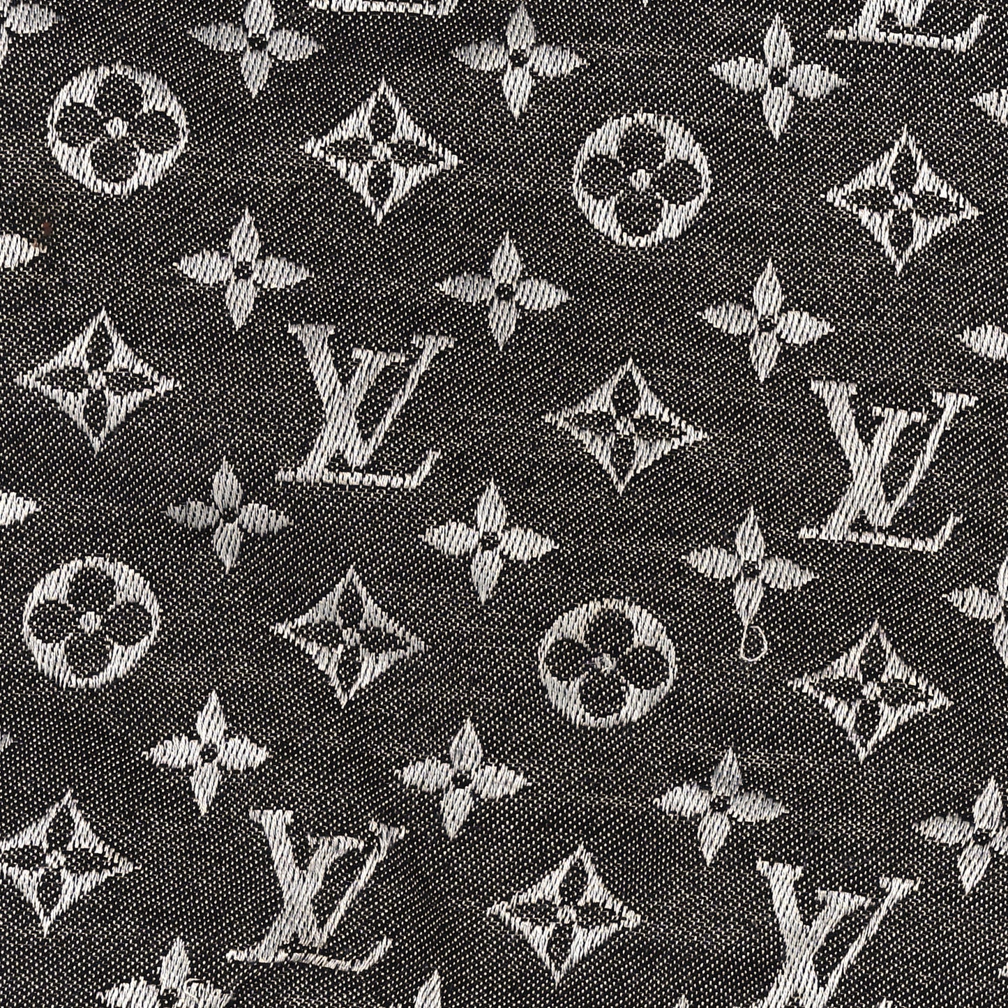 Silk Wool Monogram Denim Shawl Black
