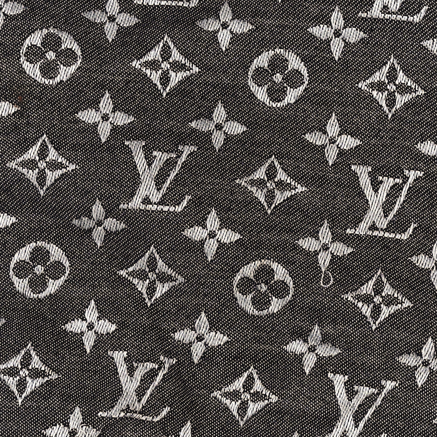 Louis Vuitton Silk Wool Monogram Denim Shawl Black 4 of 4
