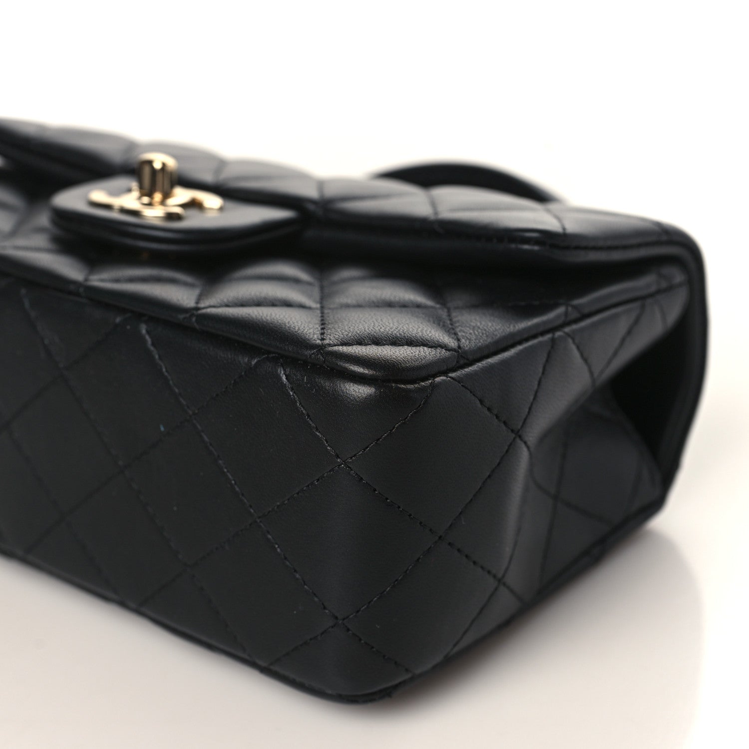 Chanel Lambskin Quilted Mini Top Handle Rectangular Flap Black 9 of 10