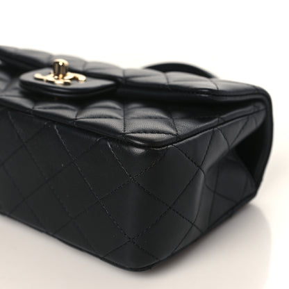 Chanel Lambskin Quilted Mini Top Handle Rectangular Flap Black 9 of 10