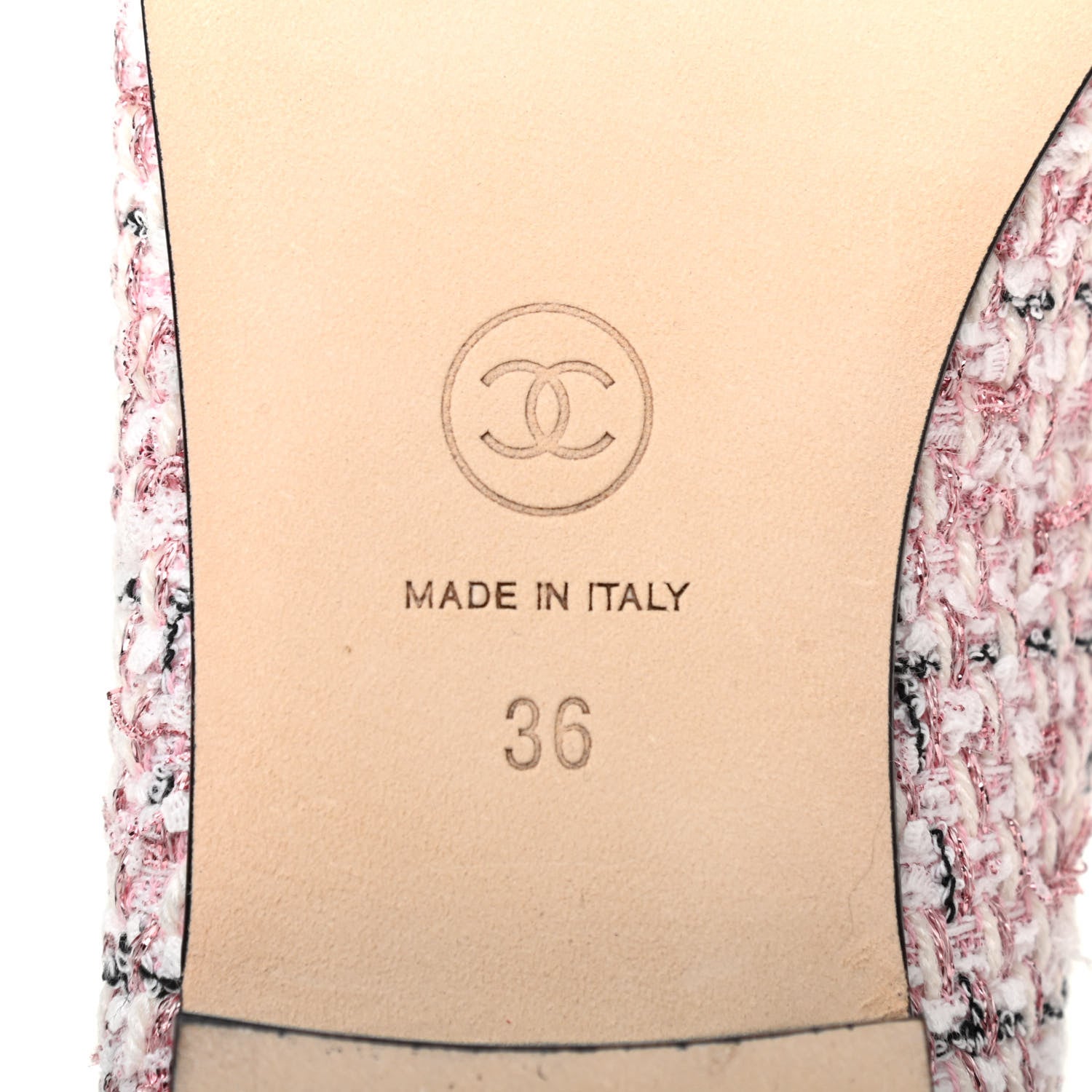 Chanel Tweed Grosgrain Cap Toe Ballerina Flats 36 Pink Black 7 of 8