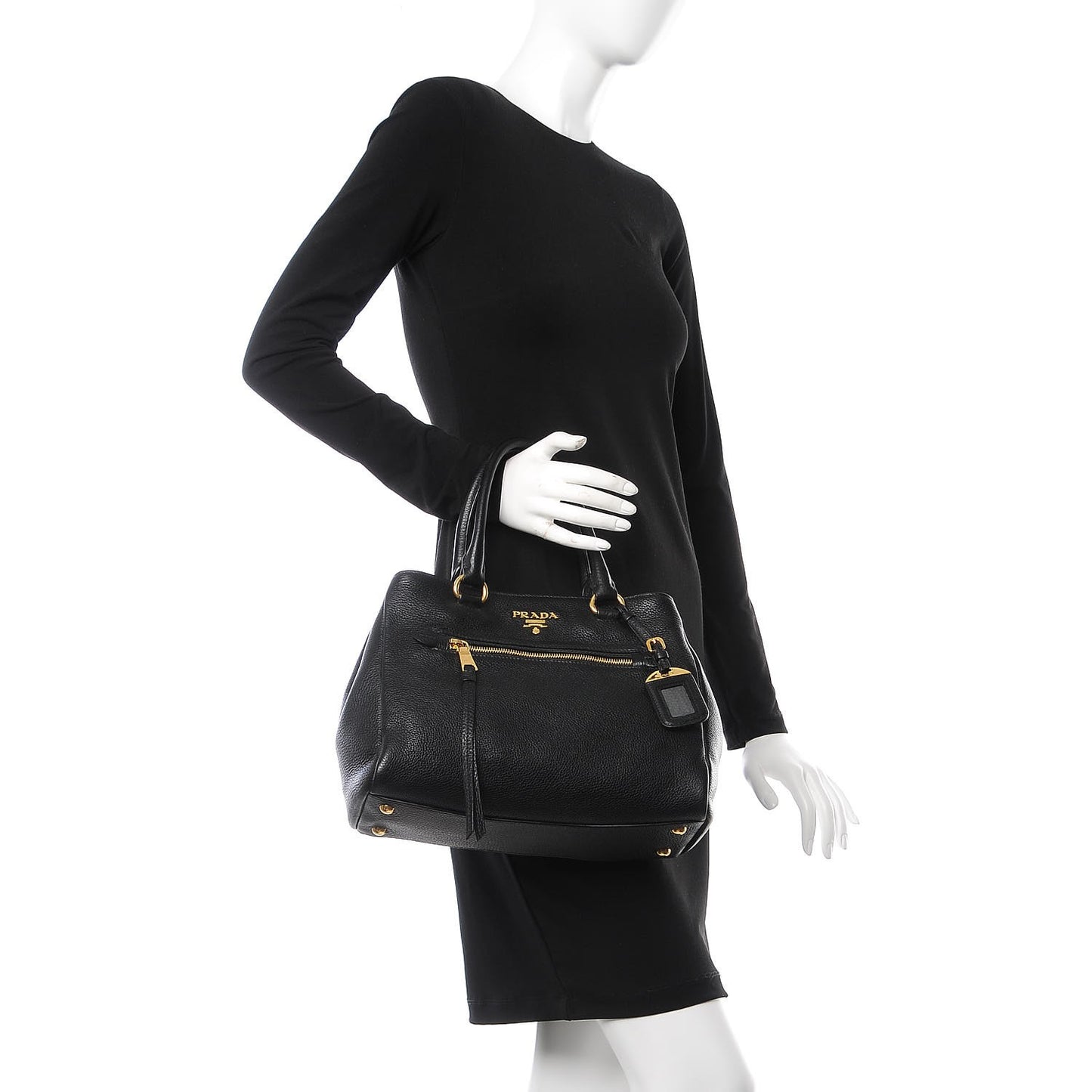 Vitello Phenix Shopping Tote Black