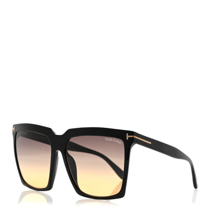 Tom Ford Acetate Sabrina Square Sunglasses TF764 Black 1 of 8