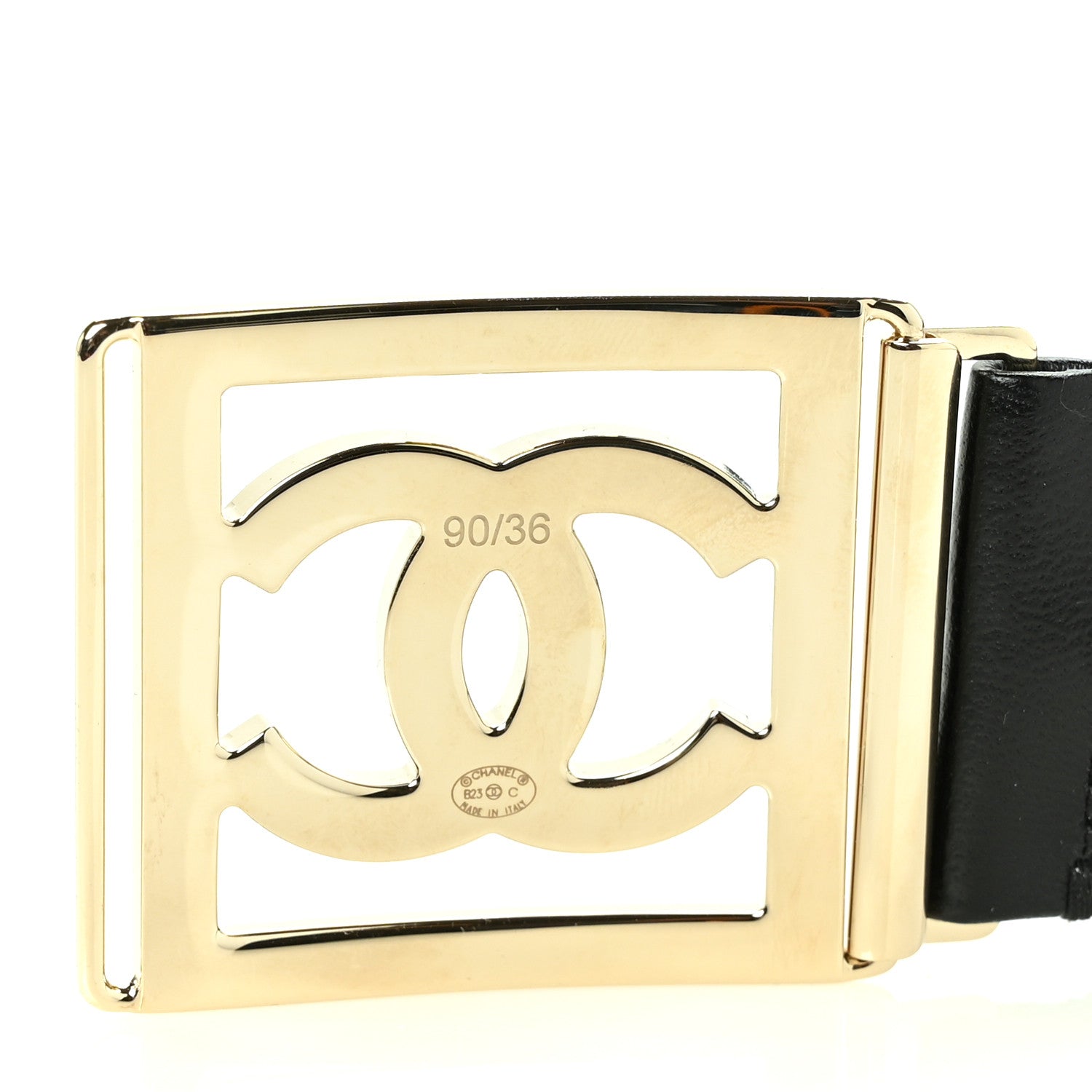 Chanel Lambskin Ruched CC Belt 90 36 Black 3 of 3
