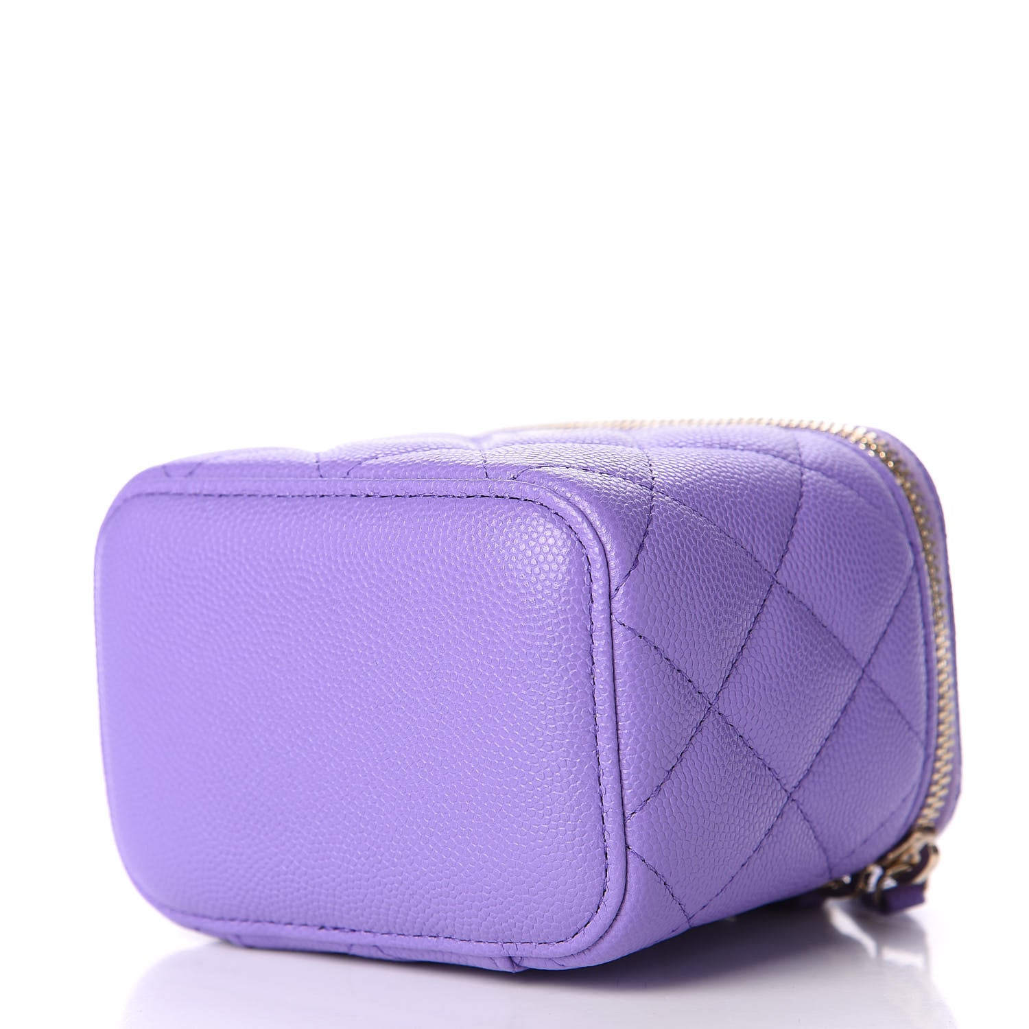 Chanel Caviar Quilted Mini Vanity Case With Chain Purple 8 of 9