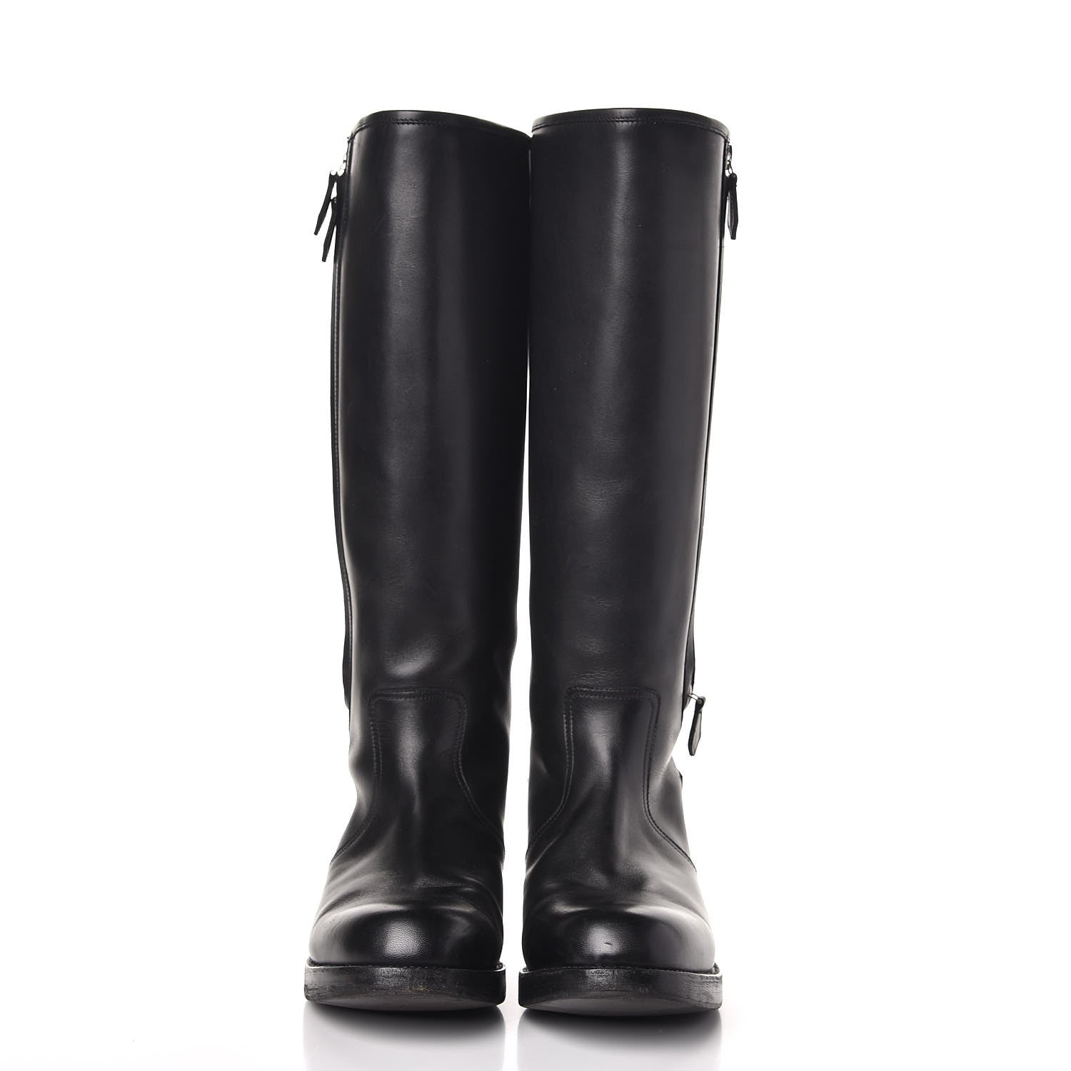 Hermes Box Calfskin Equestrian Land Boots 38 Black 2 of 12