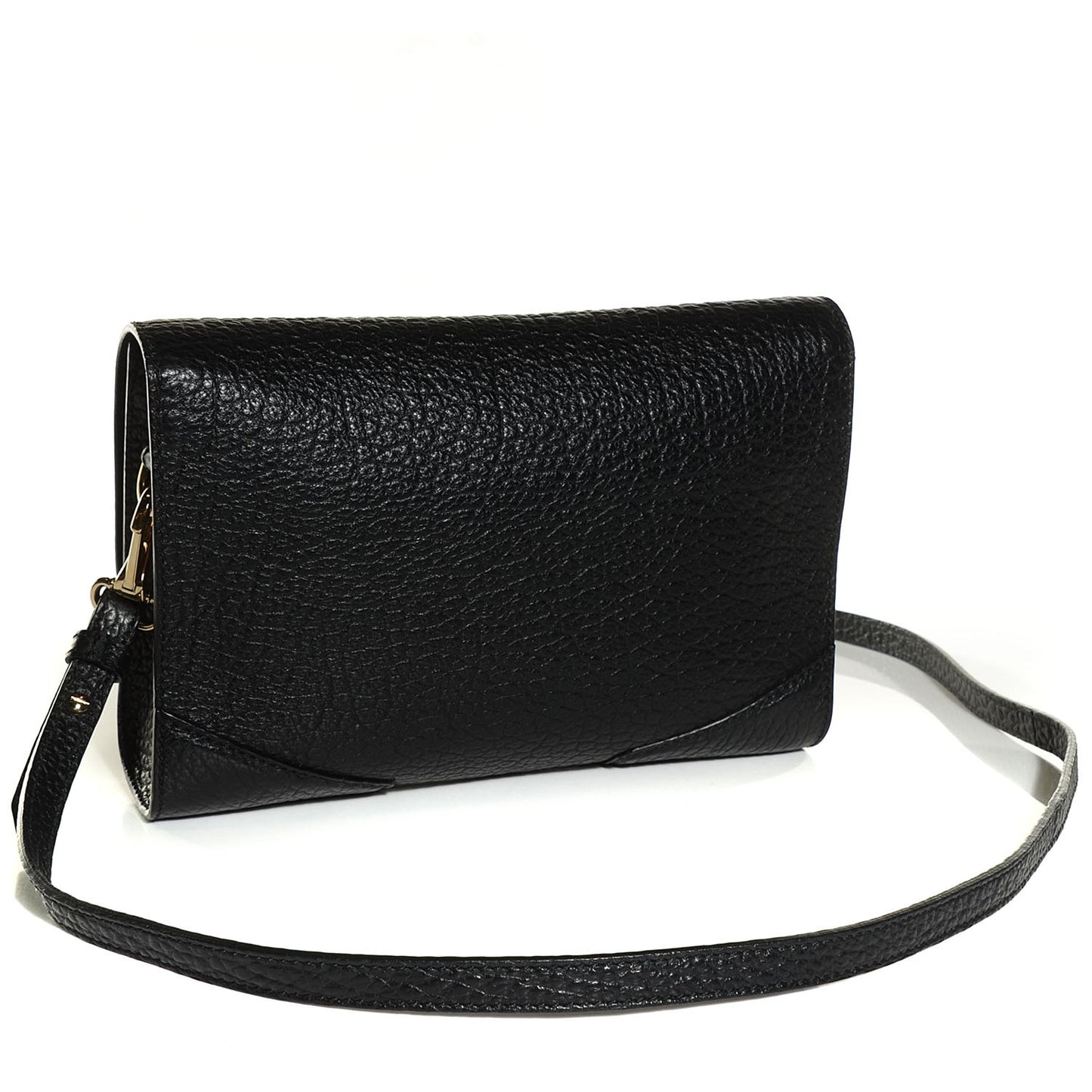 Grainy Calfskin Heritage Grain Small Crossbody Bag Black