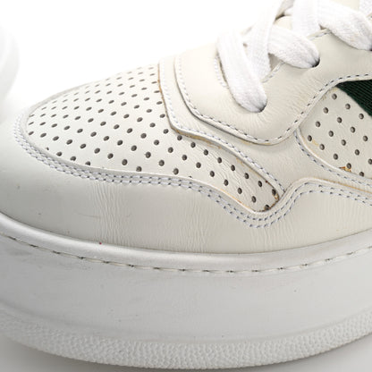 Gucci Calfskin Web Perforated Womens Platform 55mm Sneakers 40 White Bright Splash 16 of 18