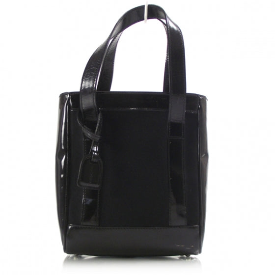 Patent Trim Canvas Small Tote
