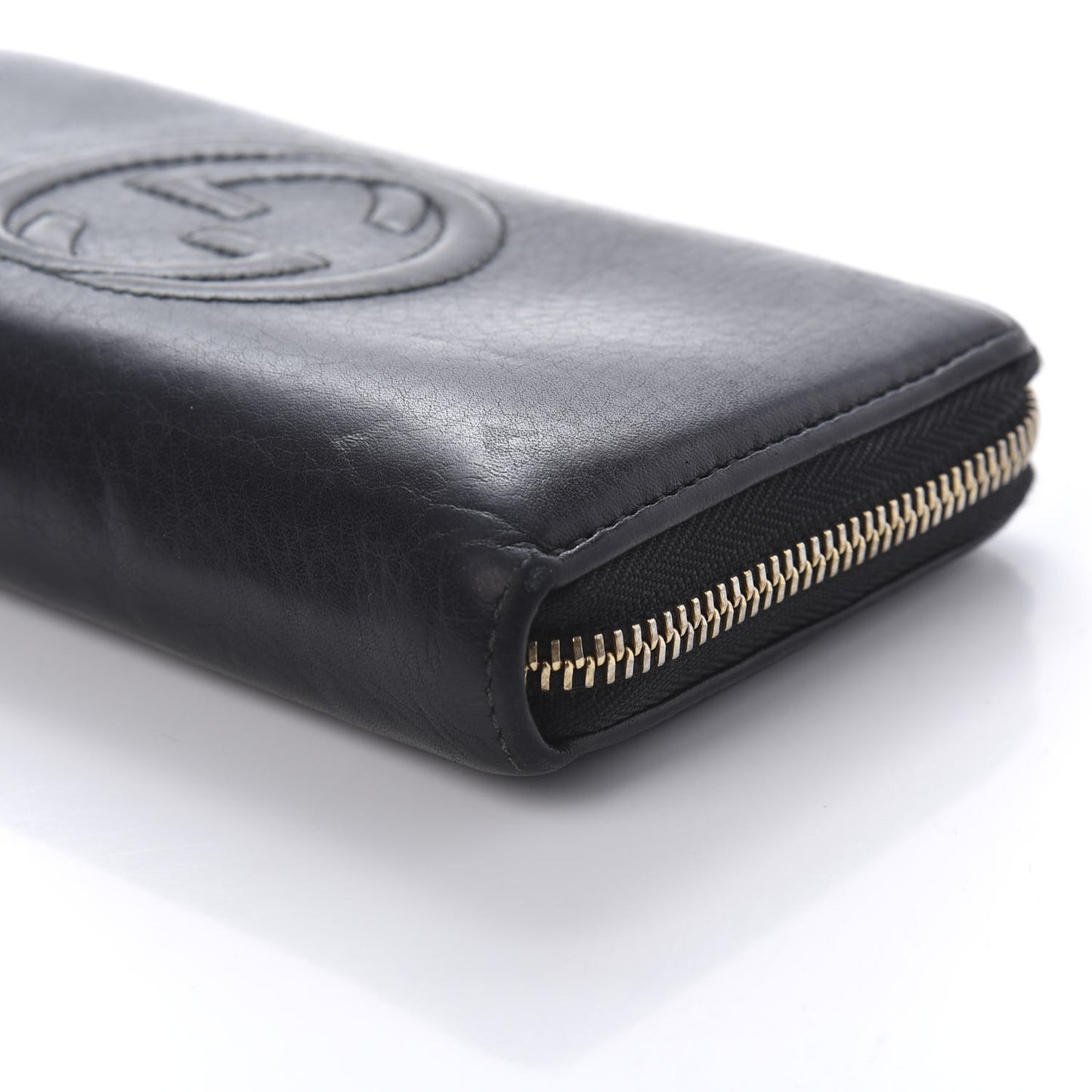 Calfskin Soho Zip Around Wallet Black
