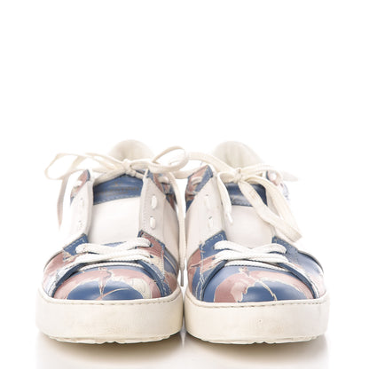 Valentino Garavani Calfskin Japanese Bird Print Rockstud Open Sneakers 39 2 of 16