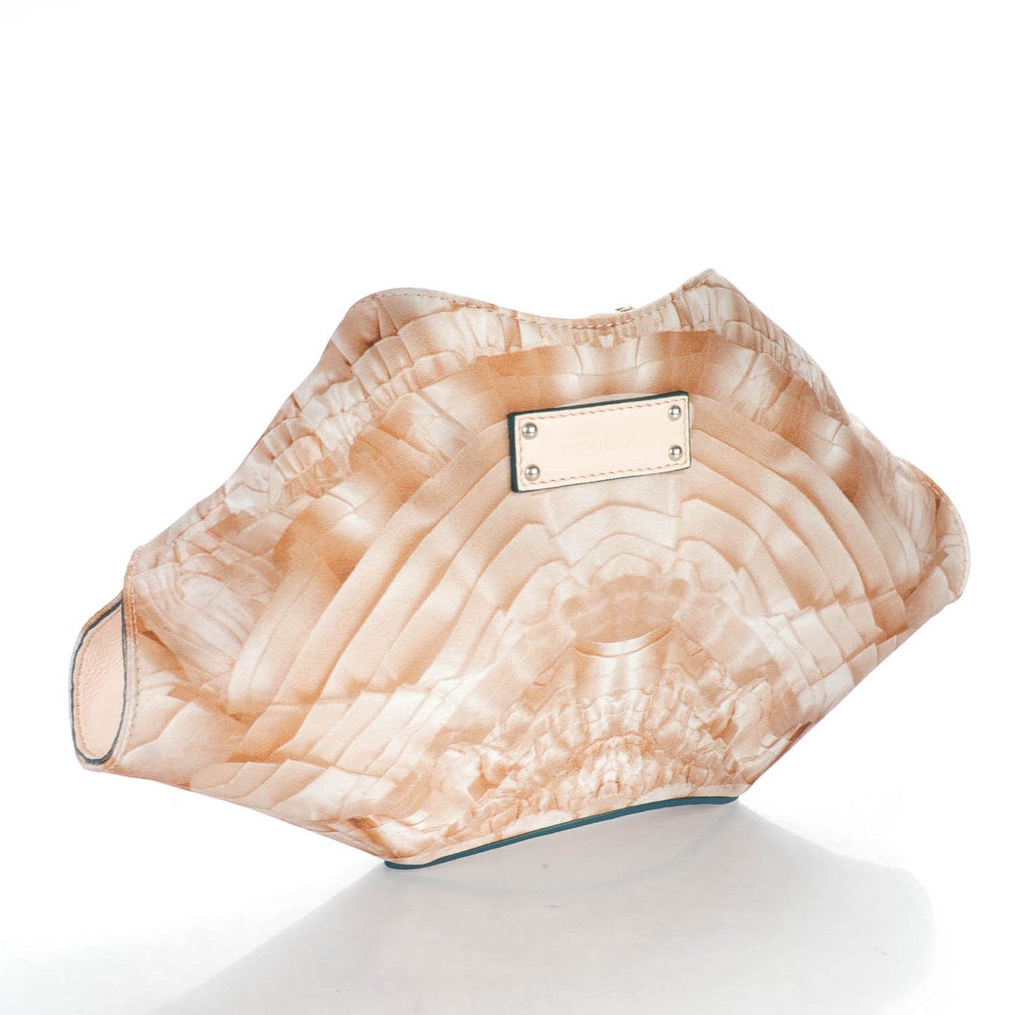 Silk Lace Ruffle Printed Small De Manta Clutch Blush