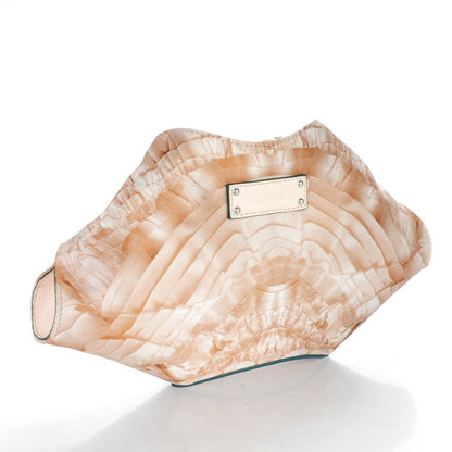 Alexander McQueen Silk Lace Ruffle Printed Small De Manta Clutch Blush 3 of 7