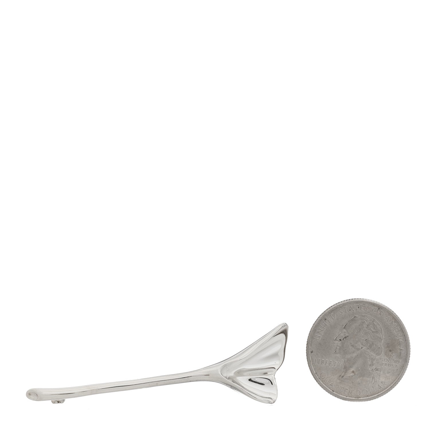 Tiffany Sterling Silver Ginko Leaf Brooch Pin 2 of 4