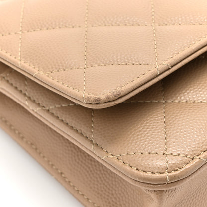 Chanel Caviar Quilted Wallet On Chain WOC Beige 12 of 19