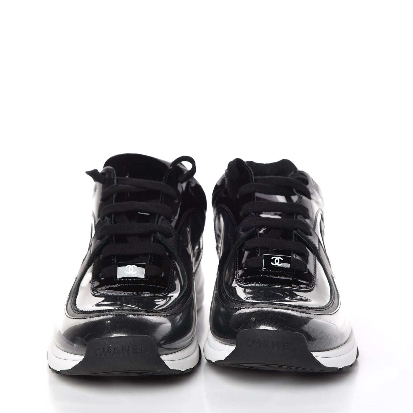 Patent PVC Womens CC Sneakers 40 Transparent Black