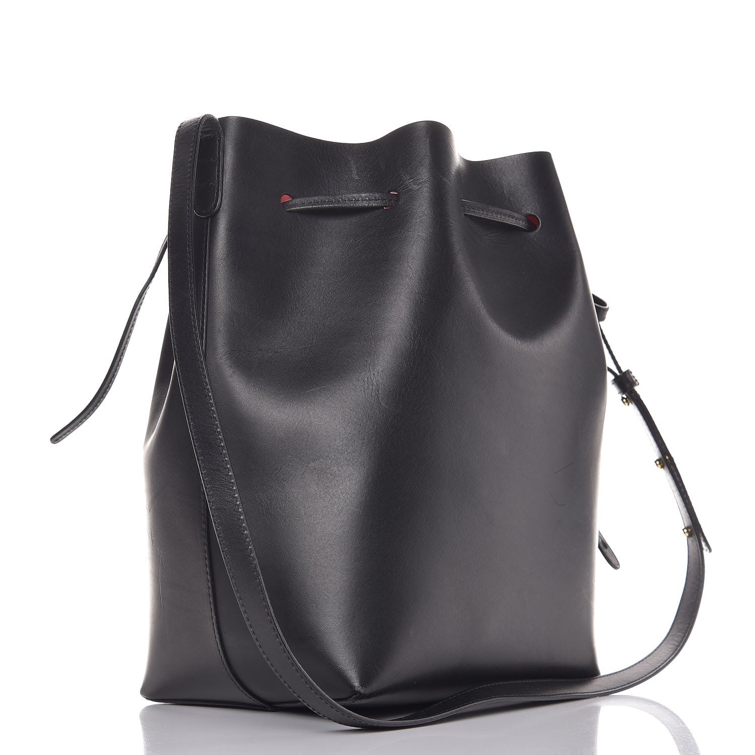 Mansur Gavriel Vegetable Tanned Calfskin Bucket Bag Black Flamma 4 of 28
