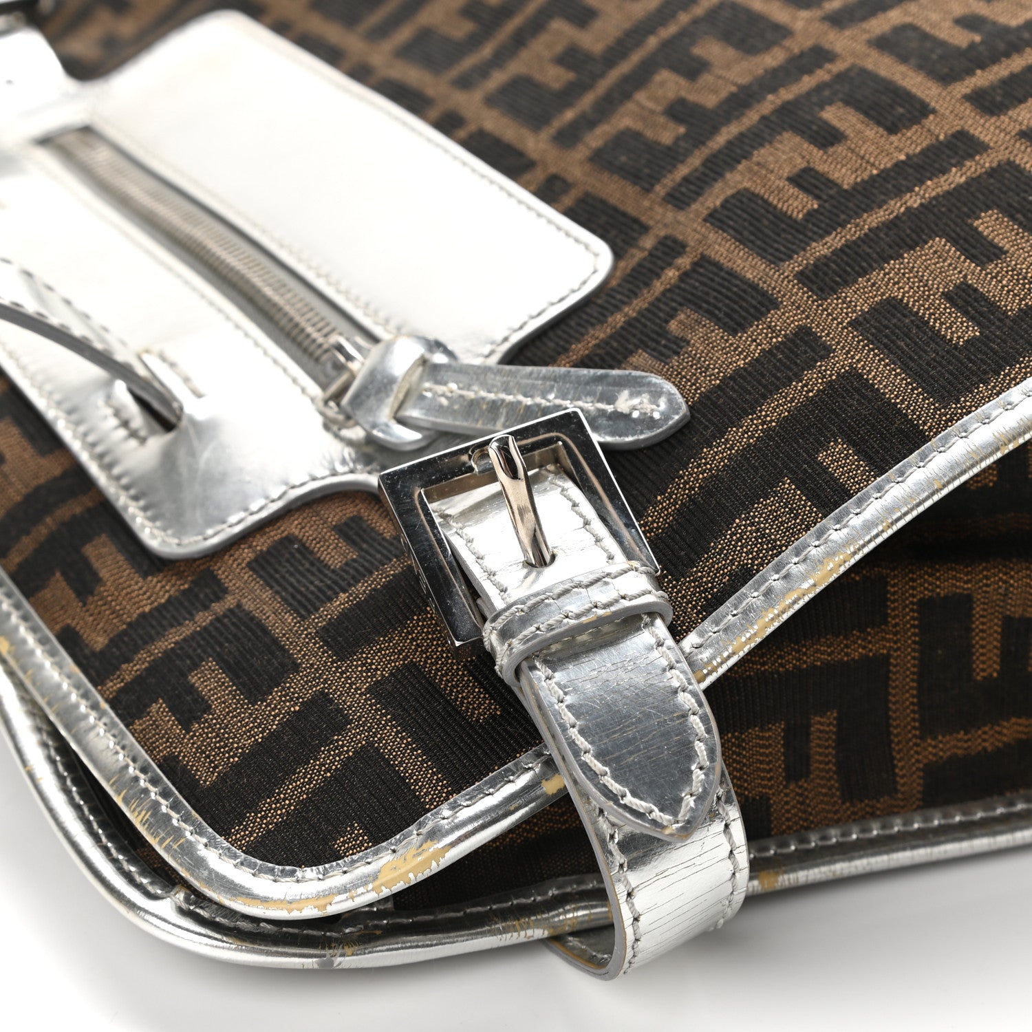 Fendi Zucca Shopper Tote Tobacco Argento 12 of 15