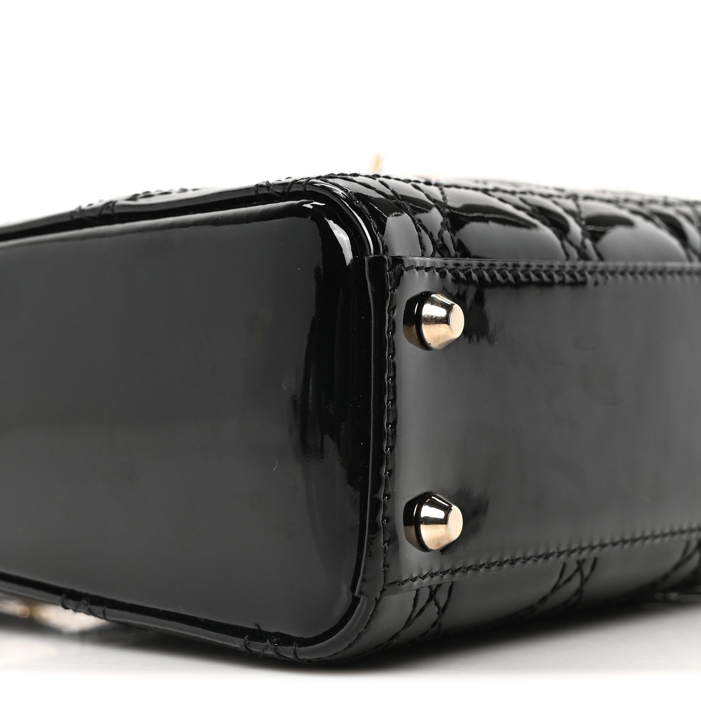 Patent Cannage Mini Lady Dior Black