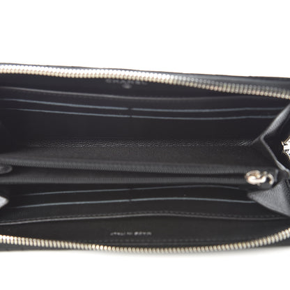 Chanel Caviar Camellia Embossed Large Gusset Zip Around Wallet Black 5 of 8