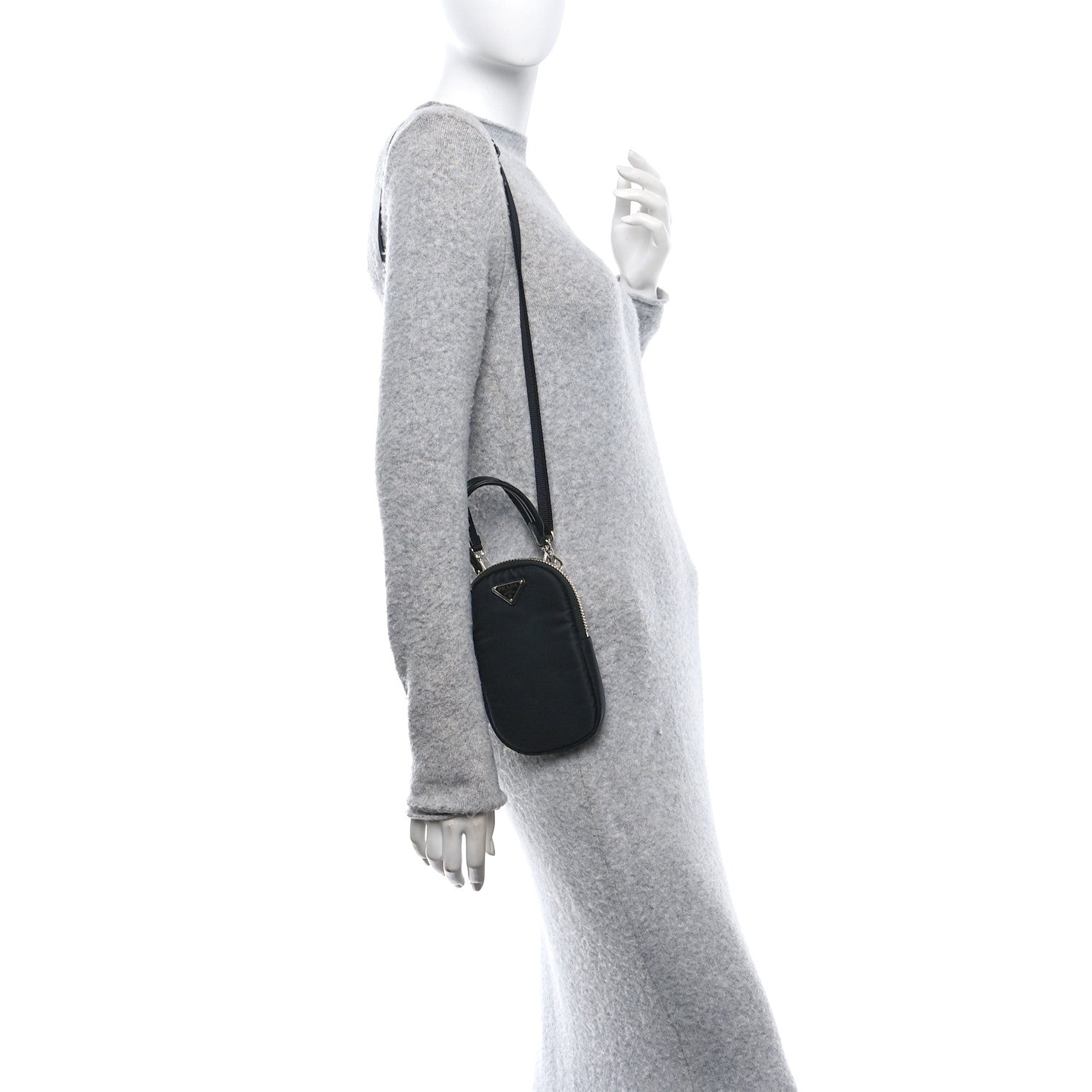Prada Tessuto Nylon Pocket Mini Bag Black 2 of 10