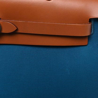 Hermes Toile Officier Vache Hunter Herbag Zip PM 31 Bleu Izmir Fauve 8 of 10