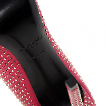 Saint Laurent Calfskin Micro Stud Paris 105 Pumps 38 Fuchsia 9 of 11