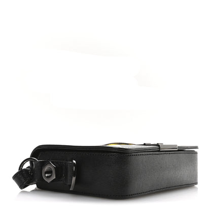 Off-White Saffiano Striped Mini Diag Binder Clip Bag Black White Yellow 4 of 11