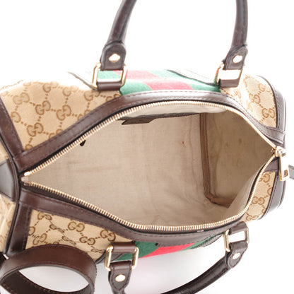 Gucci Monogram Vintage Web Medium Boston Dark Brown 10 of 18