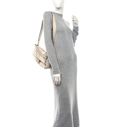 Fendi Mink Fur Nappa Faces Baguette Multicolor Bianco Carta 2 of 8