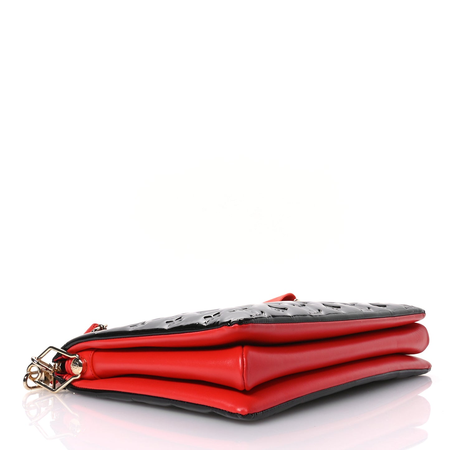 Patent Embossed Monogram Lambskin Coussin MM Black Red