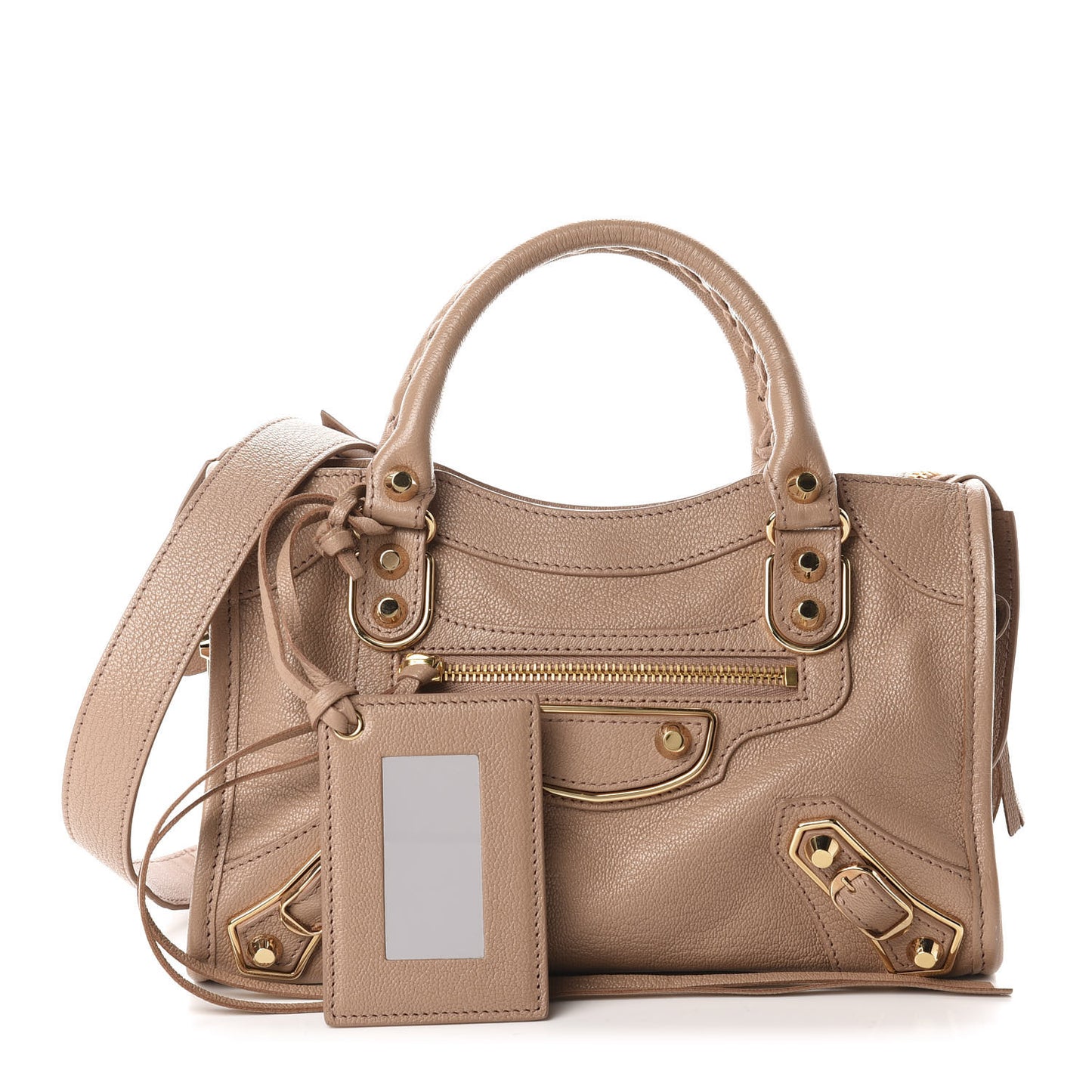 Chevre Gold Metallic Edge Hardware Mini City Rose Des Sables