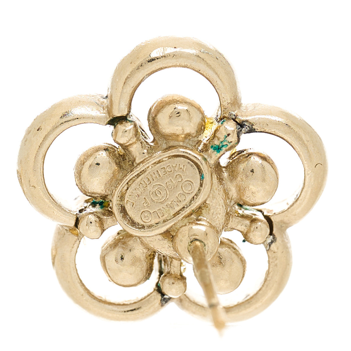 Chanel Crystal CC Camellia Earrings Black Gold 5 of 5