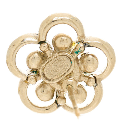 Chanel Crystal CC Camellia Earrings Black Gold 5 of 5