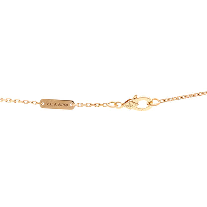 Van Cleef & Arpels 18K Rose Gold Diamond Black Onyx Vintage Alhambra Pendant Necklace 4 of 7