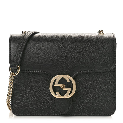Gucci Dollar Calfskin Small Interlocking G Shoulder Bag Black 1 of 10