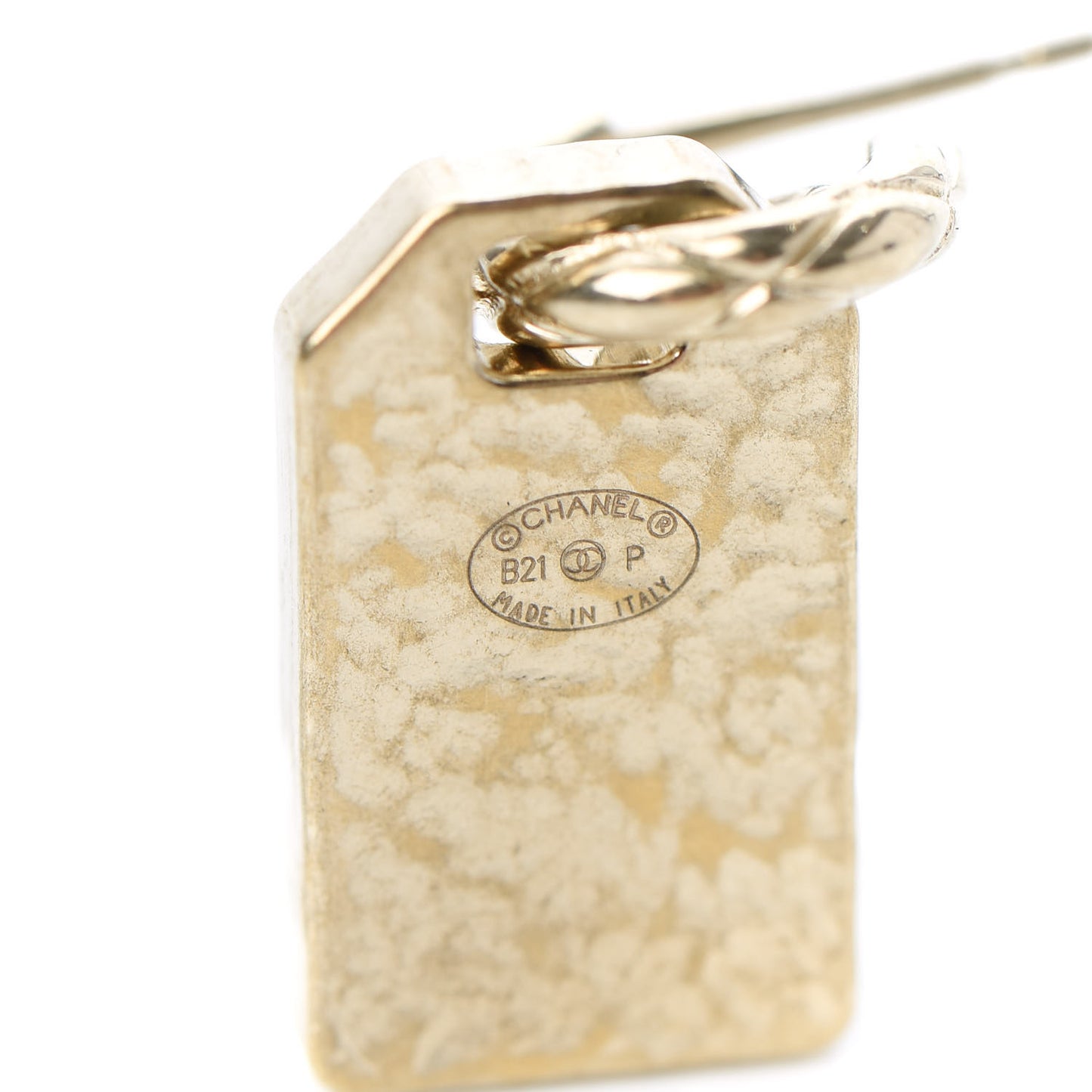 CC Tag Drop Earrings Gold