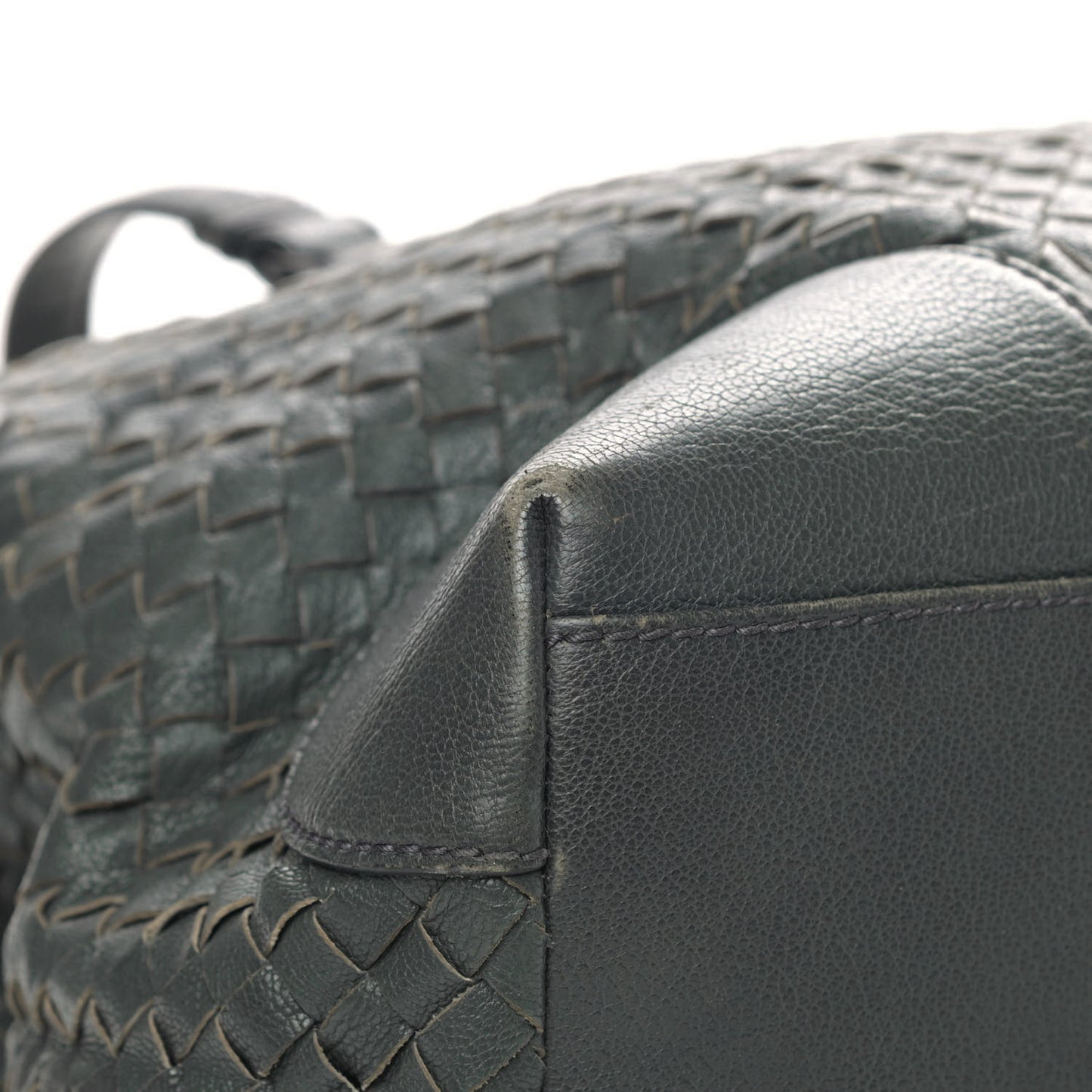 Nappa Intrecciato Large Top Handle Tote Grey