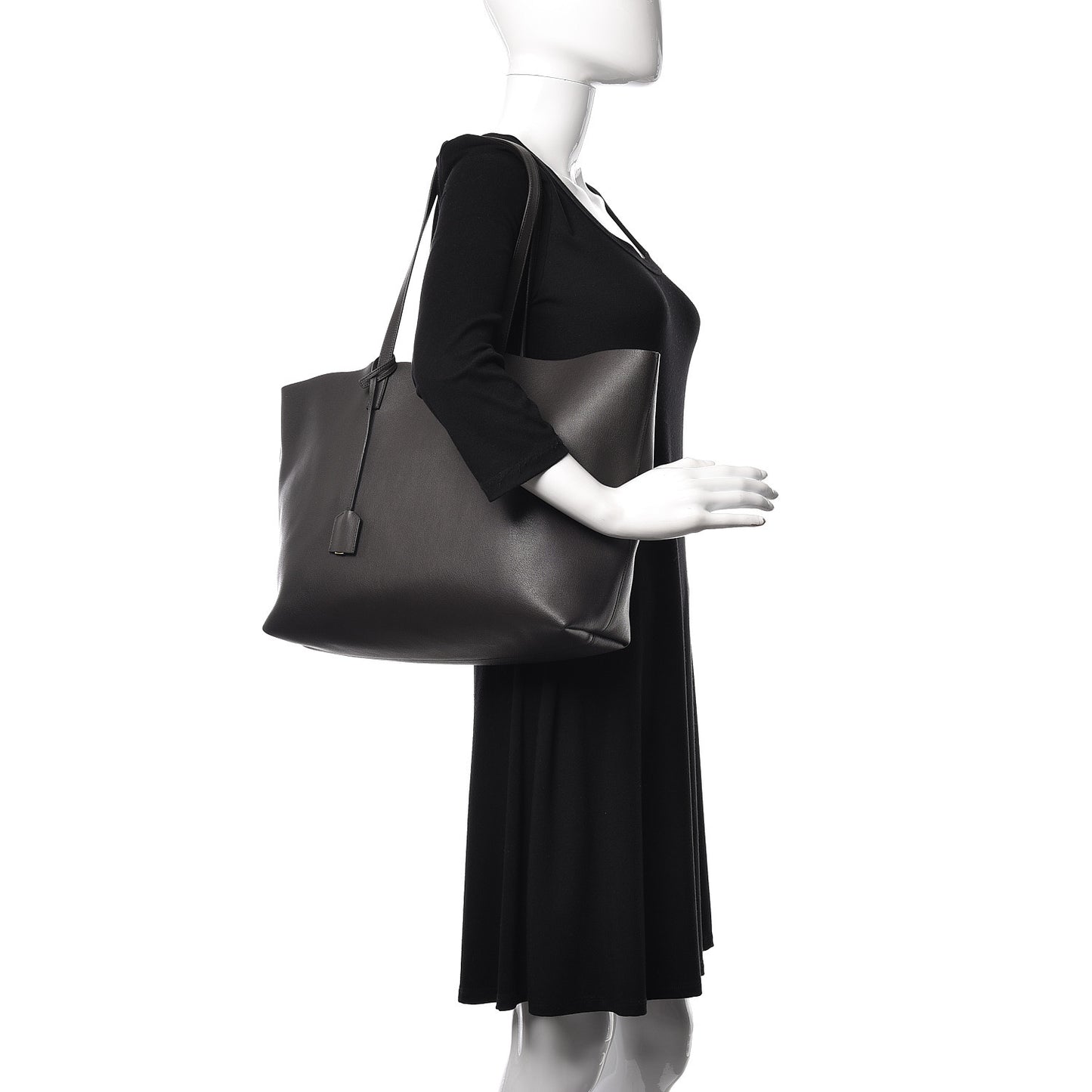 Calfskin Large Shopping Tote Dark Grey