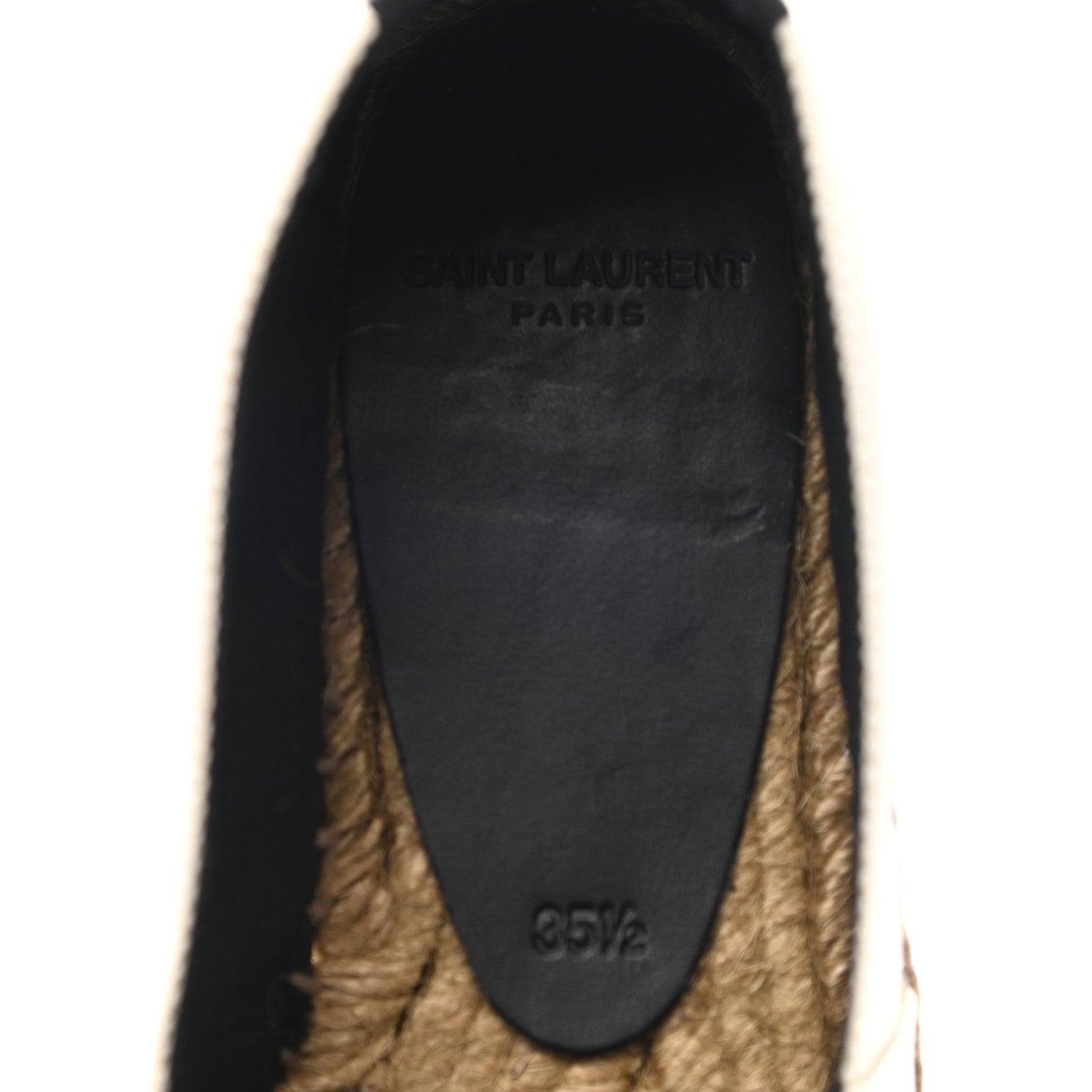 Saint Laurent Canvas Nappa Elba Light Logo Embroidered Espadrilles 35.5 Ecru 7 of 10