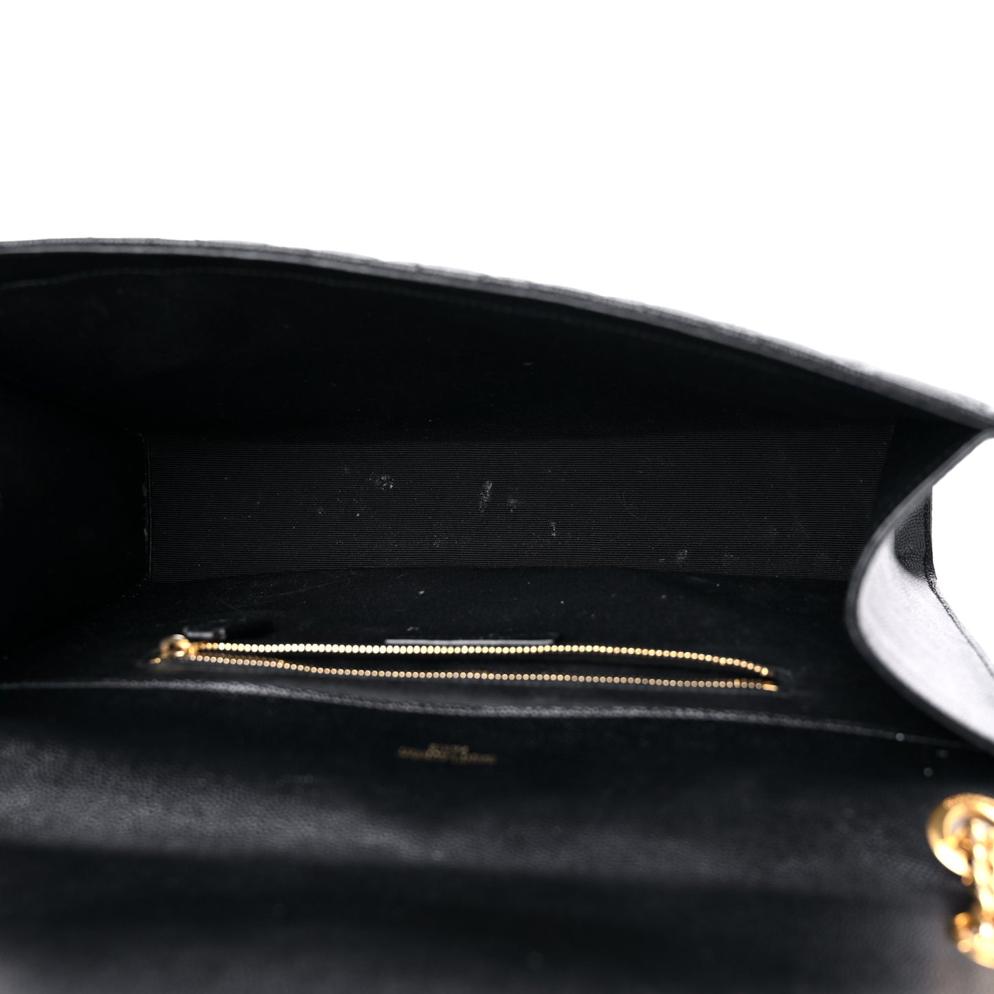 Grain De Poudre Textured Mixed Matelasse Large Triquilt Monogram Satchel Black