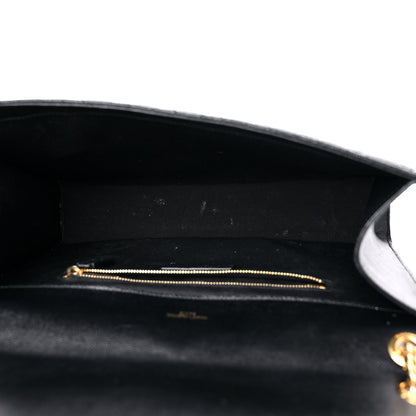 Saint Laurent Grain De Poudre Textured Mixed Matelasse Large Triquilt Monogram Satchel Black 5 of 19