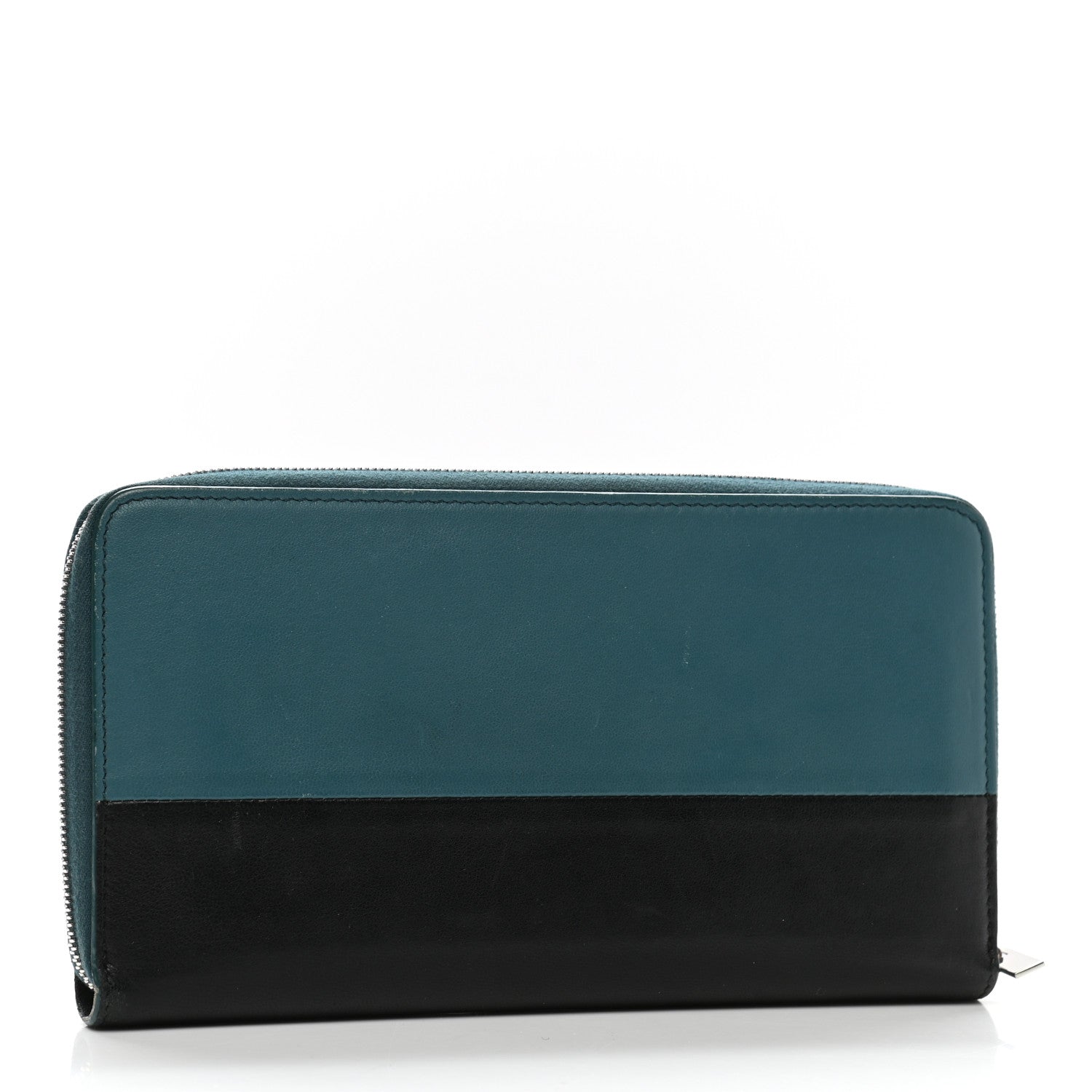 Celine Lambskin Large Zip Around Multifunction Wallet Ocean Black 3 of 11