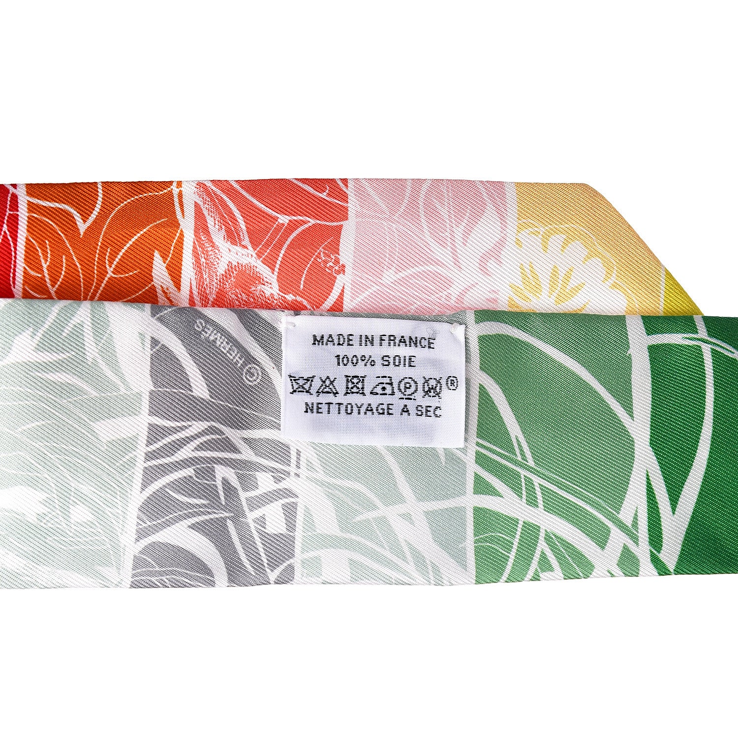 Hermes Silk Jungle Love Rainbow Twilly Vert Rose Jaune Fluo 2 of 3